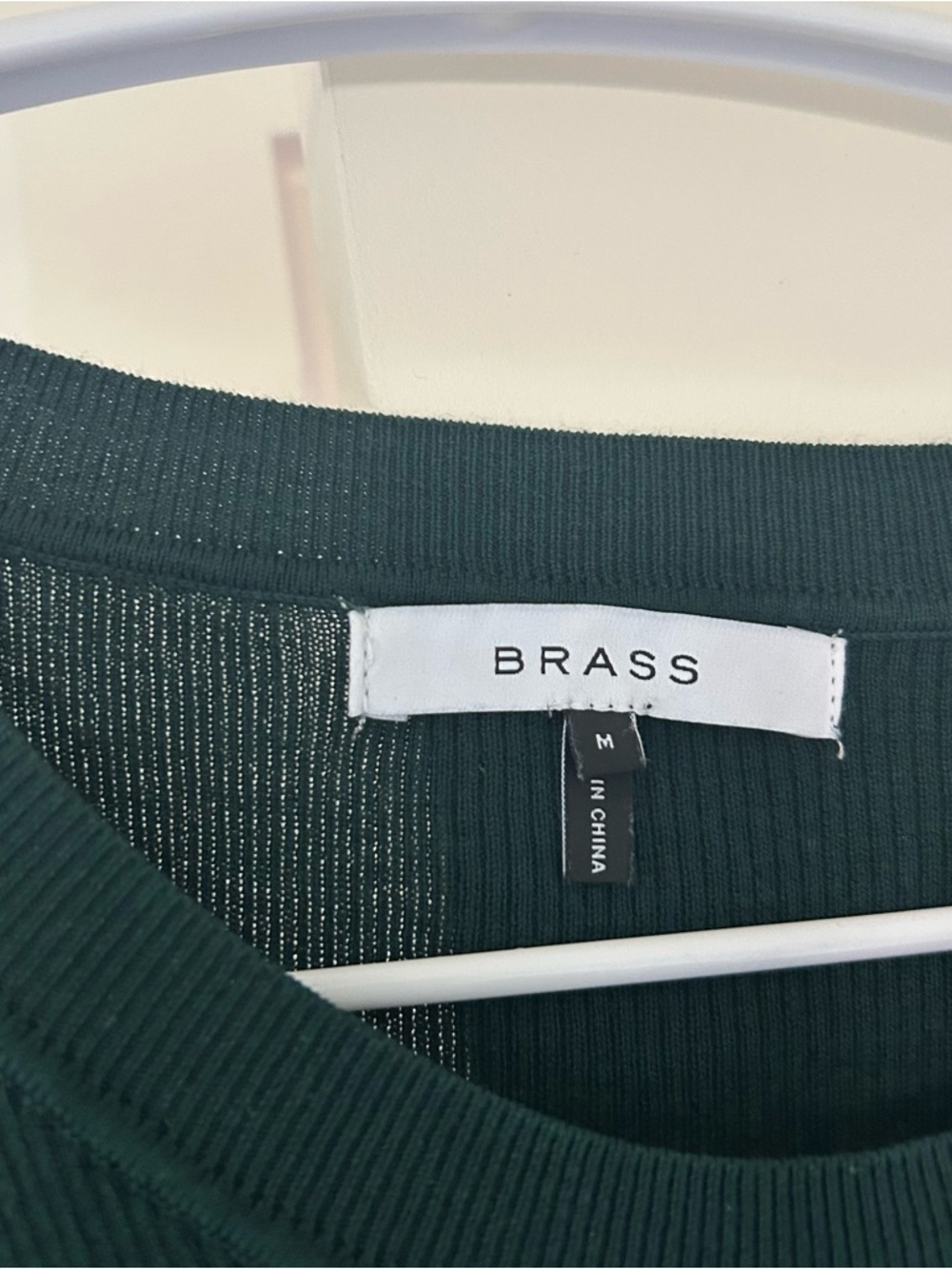 Brass Women's Dark Green Crewneck Sweater - Cotton/Silk blend - Picture 3 of 4